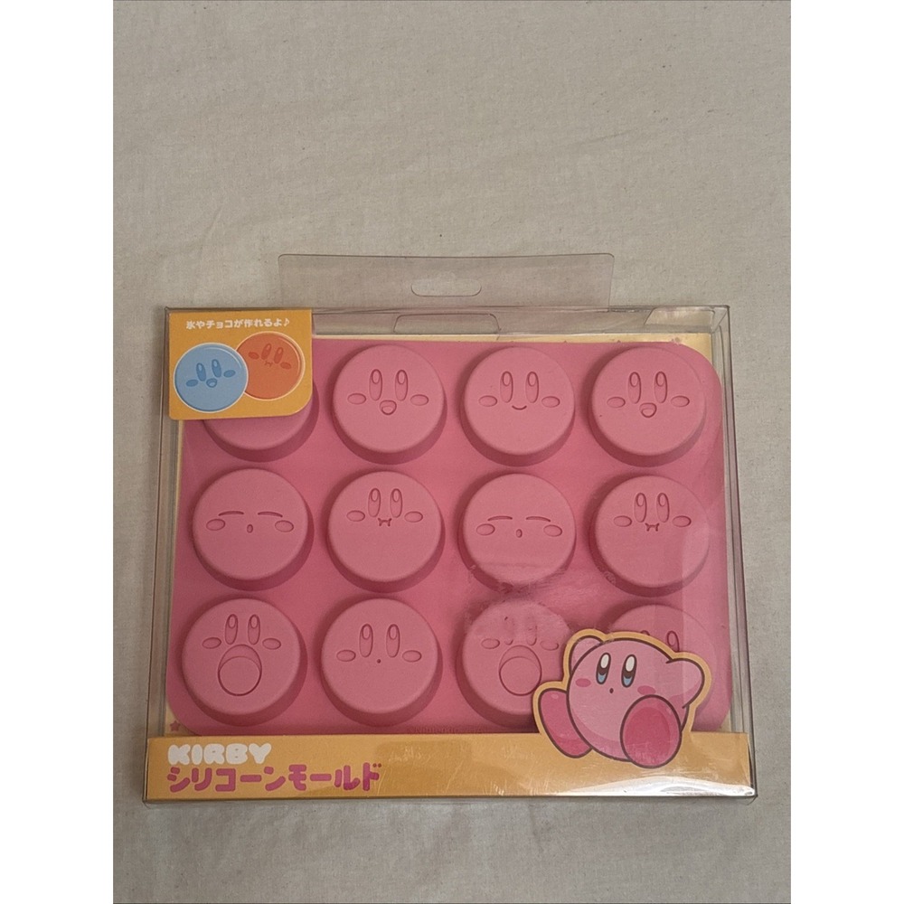 Ensky Kirby Nintendo Silicone Mold 12-Hole Ice Cube Tray Pink Japanese Import